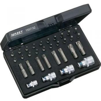 HAZET 1557/32 Juego de herramientas TORX® Hexágono macizo 1/4 pulgadas (6,3 mm) Perfil TORX® interior T6 – T55 Número de herramientas: 32