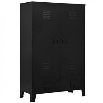 vidaXL Industrial Wardrobe - Black, 90x40x140 cm, Steel