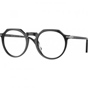 Persol PO3281S Col. 95/GH Unisex Panthos Black Stylish Sunglasses in Green Shade, Black, Size: ONE SIZE