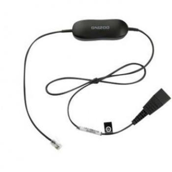 Jabra GN1200 Smart Cord Straight RJ9 0.8m Telephony Cable for Standard Headsets - Black