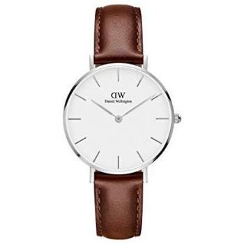 Daniel Wellington Petite St Mawes, Reloj Marrón/Plateado, 32mm, Cuero, para Mujer
