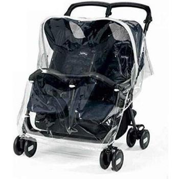 Peg Perego Rain Cover Twin - Plástico de lluvia para silla Aria Shopper Twin y Pliko Mini Twin, transparente