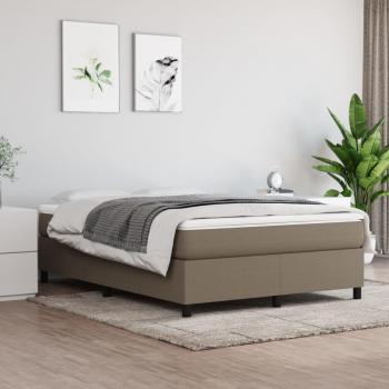Cama solar sin colchón Tortera 140x190 cm en tela, Estructura de cama box spring tela gris taupe 140x190 cm Vidaxl Gris Topo