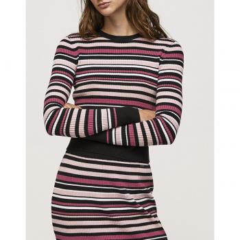 Jersey Pepe Jeans Tiffani Multicolor para Mujer, jersey de mujer con cuello redondo y estampado de rayas