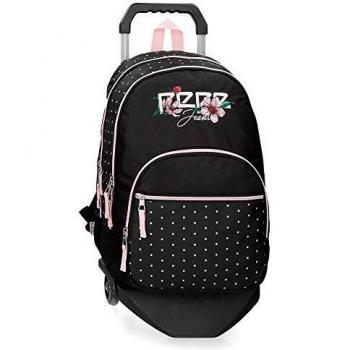 Pepe Jeans Armade Mochila Doble Compartimento con Carro Negro 32x44x22 cms Poliéster 23.94L