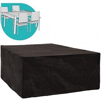 LOLAhome Ldk Garden Funda para Comedor Exterior de PVC Reforzado 173 X 215 X 90 cm, Negro, 173x215x90 cm
