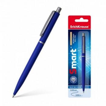 Bolígrafo Erichkrause Automático Smart - Recargable con Clip Metálico - Punta de 0.7mm - Tinta de Secado Rápido - Color Azul