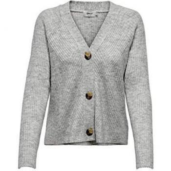 Only Onlcarol L/S Cárdigan Knt Noos, Gris Claro, XS para Mujer