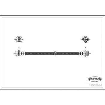 Latiguillo de freno CORTECO 19032986 - manguera de freno, alta resistencia, fabricado en goma y acero, compatible con sistemas de frenos hidráulicos, longitud específica para vehículos seleccionados
