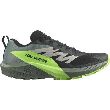 Zapatillas de trail running Salomon Sense Ride 5 para hombre color negro/verde laurel