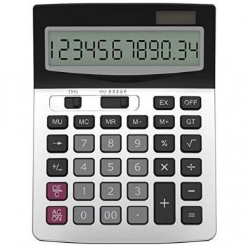 Helect H-1006- Calculadora Sobremesa de Oficina, Plata
