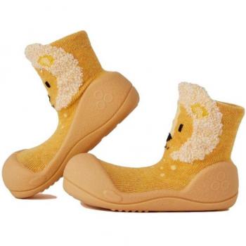 Zapatillas de primeros pasos Attipas Zootopia Lion AEN06 para bebé de niña y niño, color amarillo