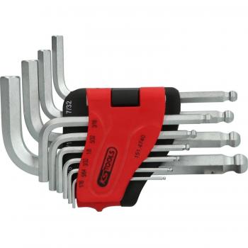 Juego de llaves Allen con cabeza de bola KS TOOLS 151.4740, 10 piezas, cortas, medidas de 1/16 a 3/8