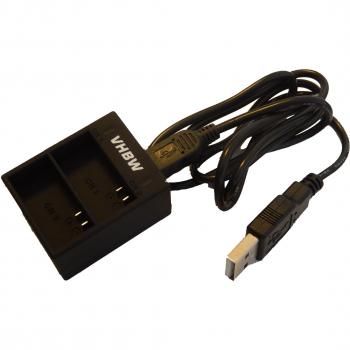 vhbw Cargador rápido Cargador Dual 2 Secciones para Qumox Sport Camera DX 288812, DX 288813, SJ4000, SJ5000, SJ6000 sustituye SJ 4000.