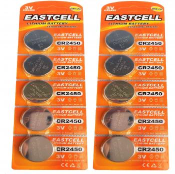 10 x CR2450 3 V botón de litio 600 mAh