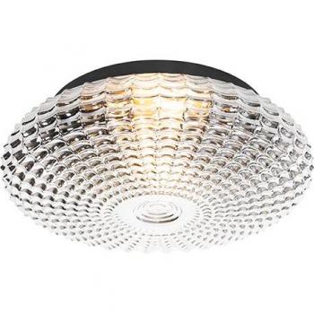 Plafón clásico negro con cristal ahumado 35 cm IP44 - Nohmi