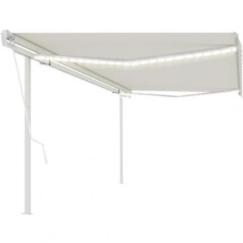 Toldo automático Día y Noche con LED y sensor de viento crema 5x3,5 m