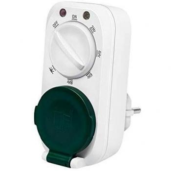 Temporizador Mecánico con Sensor Crepuscular IP44, 7 Modos para Uso Interior y Exterior