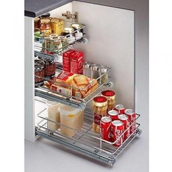 Menage Confort Bandeja extraíble para Mueble de Cocina Cesto, Metal, Acero Cromo, Ancho 562-568 mm