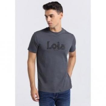 Camiseta de manga corta gris Lois Jeans - Tallaje en Pulgadas