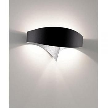 Aplique de pared LED Scudo con hoja de plata