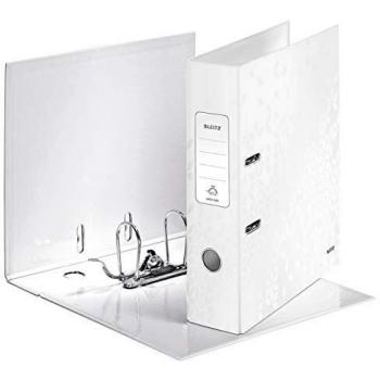 Leitz archivador de palanca blanco perla lomo de 80mm gama wow 10050001 el diseno puede variar