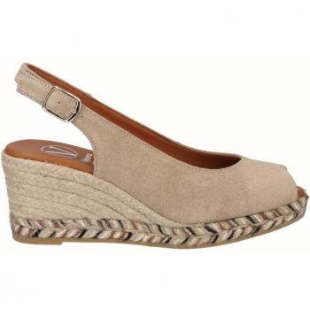 Sandalias de cuña de mujer de piel destalonadas