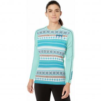 Helly Hansen W HH LIFA Active Graphic Crew Sudadera, Mujer, 501 Blue Tint, XL