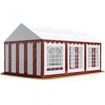 Carpa para fiestas TOOLPORT 4x6 m, lona PVC 700 n, impermeable, rojo-blanco