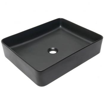 Lavabo sobre encimera Infinitio 50x40 cm, sin rebosadero, negro mate