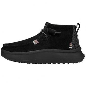 Botines Hey Dude Wendy Peak Hi de Ante para Mujer en Negro - Talla 37
