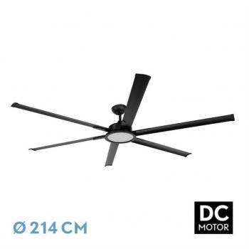 Ventilador DC Almanzor Negro 24W 6 Aspas Regulable con Luz