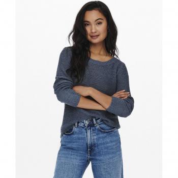 Jersey Mujer Only Geena Manga Larga Cuello Redondo Azul Oscuro