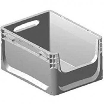Caja Industrial Práctica de Polipropileno 20x15x17cm Gris para Almacenaje - Material: Polipropileno, Dimensiones: 20 cm x 15 cm x 17 cm, Color: Gris, Tipo