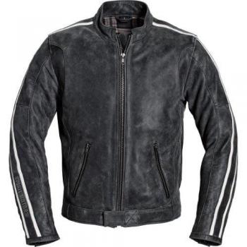 Spirit Motors Chaqueta de Moto con Protectores Chaqueta de Moto Klassik Lederjacke 2.0 Grau L, Caballeros, Chopper/Cruiser, Todo el año, Gris