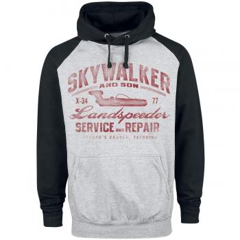 Star Wars Landspeeder Repair - Vintage Hombre Sudadera con Capucha Jaspeado Negro/Gris XL