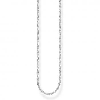 Thomas Sabo 925 Sterling Silver Singapore Chain Necklace for Women, Adjustable Length 40-45 cm