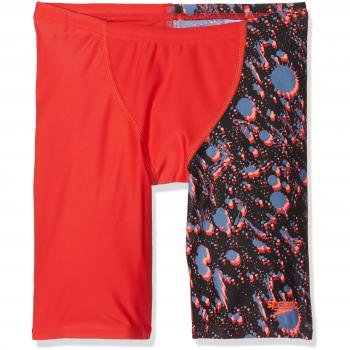 Speedo Paintblast Allover V Cut Panel Pantalones Cortos, Niños, Rojo