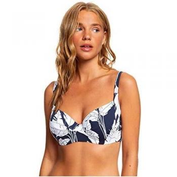 Roxy Printed Beach Classics-Top De Bikini Copa D con Aros para Mujer Tiki Triangular, Mood Indigo Flying Flowers s, M