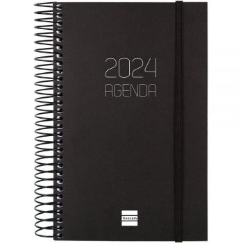 Finocam - Agenda 2024 en Catalán Espiral Opaque Negro Enero-Diciembre (12 meses) E5 117x181mm 1 Día por Página