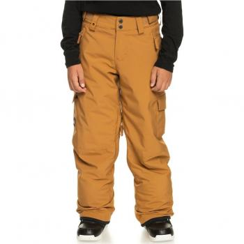 Pantalón de esquí para niños Quiksilver Porter en color Bone Brown, talla L