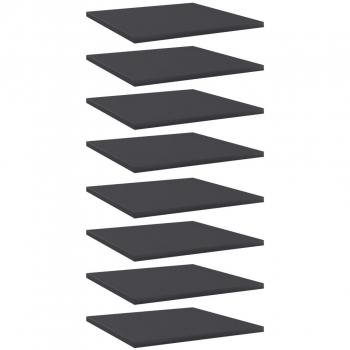 vidaXL Bookshelf Boards 8 pcs Grey 40x40x1.5 cm Engineered Wood