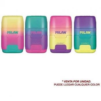MILAN COMBINACIÓN DE Goma Y SACAPUNTAS Doble Compact Sunset Colores Surtidos