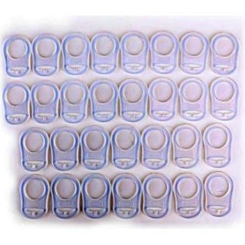 30pcs Clip de Silicona Chupete Bebé de Silicona Blanda Cadenas Adaptador de Porta Anillo Estilo de Botón Montajes de Hebilla para Evitar Caída Transparente