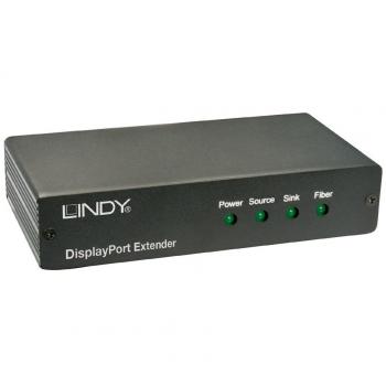 Extensor de fibra óptica DisplayPort 1.2 Lindy 200m Negro Transmisor y Receptor de Red