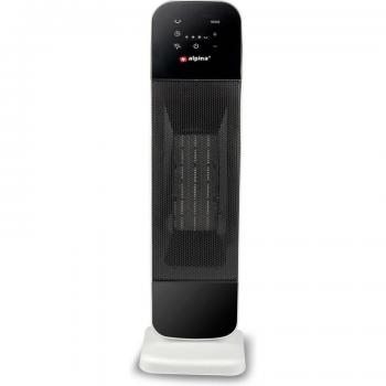 Calefactor Eléctrico Cerámico 2000W con Función de Enfriamiento, Temporizador, Control Remoto y Oscilación - Negro Blanco