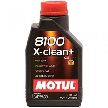 Aceite de motor MOTUL 8100 X-CLEAN+ 5W-30, 1 litro para VW, AUDI y MERCEDES-BENZ