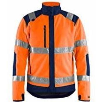 Chaqueta de forro polar alta visibilidad naranja/azul marino unisex talla L