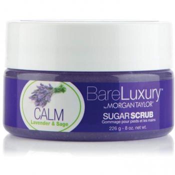 Morgan Taylor Calm Lavander & Sage Scrub 226g - Exfoliante corporal con aroma a lavanda y salvia, ideal para suavizar la piel, contiene ingredientes hidratantes y exfoliantes, presentado en un envase de 226
