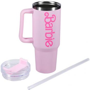 Vaso Termo XL con Pajita Logo Barbie Soft Touch 1200 ml